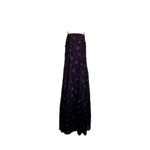 Vtg Morgan And Co. Linda Bernell Purple Black Whimsy Goth Prom Dress Maxi *read*